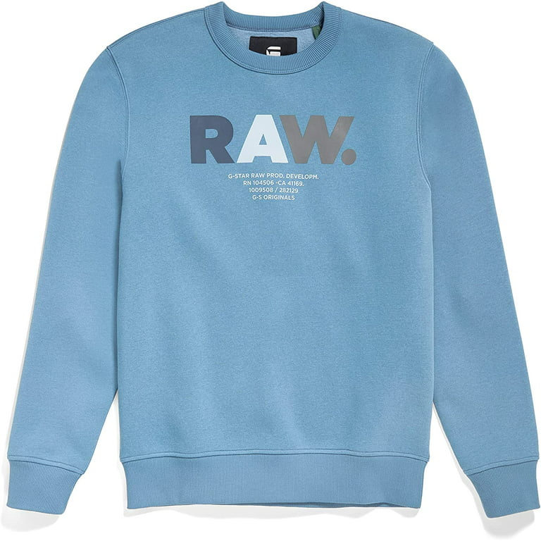 Graphic Mens Sweatshirt Raw Neck G-Star Crew Premium SKBL-L