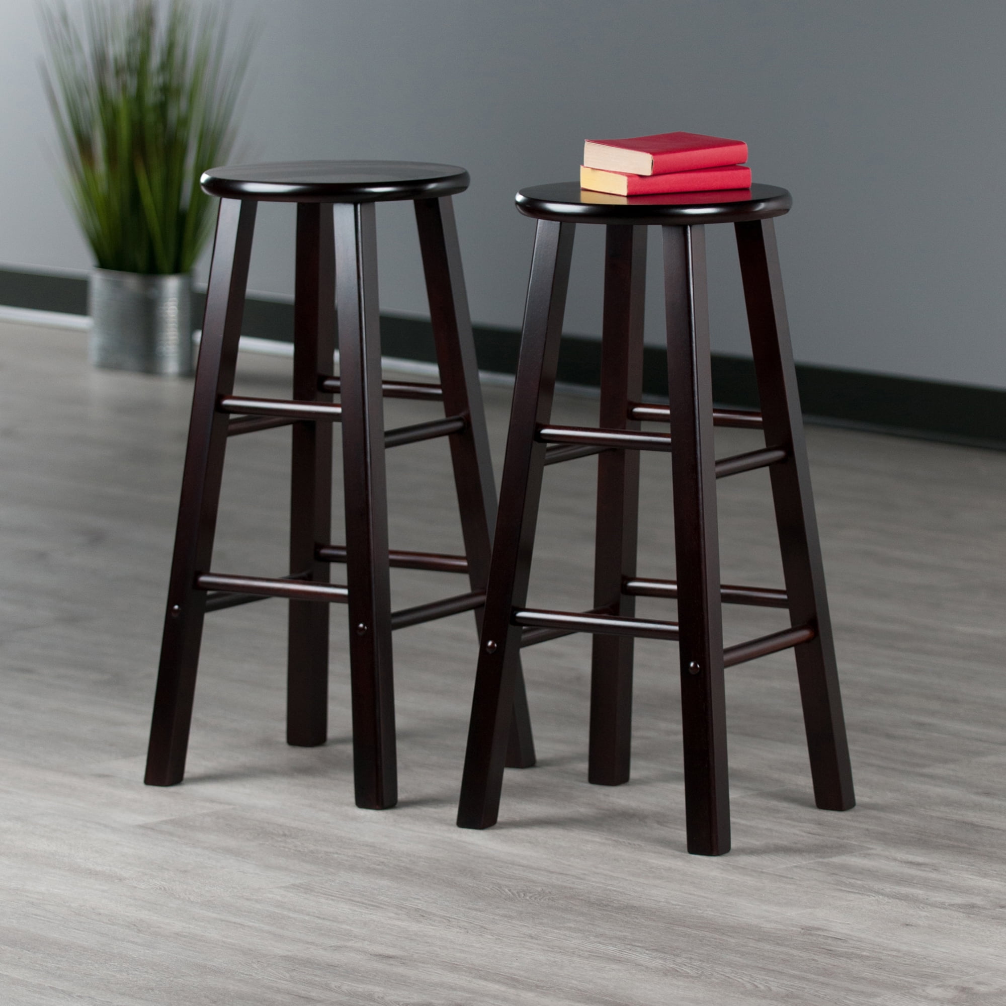 Winsome Element 2-Piece Bar Stools, Espresso Finish