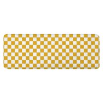 Yellow and White Checkerboard Pattern Kitchen Rug Mat,Kitchen Runner Rugs Non Skid Washable,Decorative Kitchen Floor Mats for Kitchen,Sink,Laundry,17"x47.2"