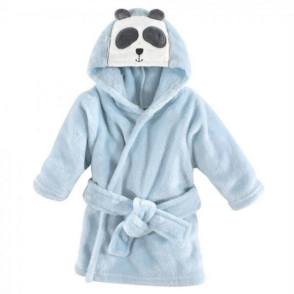 Hudson Baby Infant Boy Plush Animal Bathrobe, Modern Panda, 0-9 Months