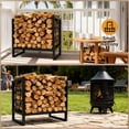 thumbnail image 4 of Firewood log rack indoor/outdoor wood holder negra coated steel 44.5 x 30 x 40 cm, 4 of 7