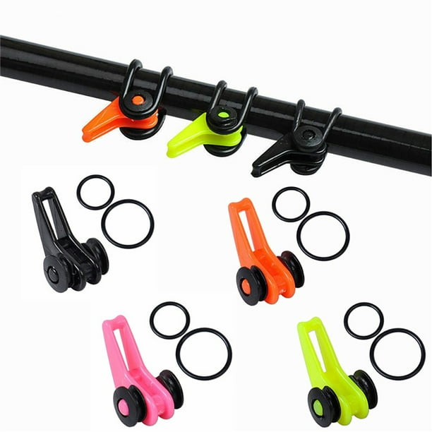 HEVIRGO 10 Set Adjustable Fishing Rod Hook Keeper Rubber Rings Lure Bait  Jig Holder,Black