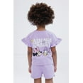 thumbnail image 4 of Disney Daisy Duck Minnie Mouse French Terry T-Shirt and Shorts Outfit Set Infant to Big Kid, 4 of 5