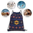 thumbnail image 5 of Native-American Pattern Drawstring Backpack Sackpack String Bag Cinch Waterproof Bags for Gym Sports Yoga Travel Beach Swimming shopping, 5 of 7