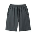 thumbnail image 1 of Aayomet Mens Gym Shorts Color Loose Casual Pants Solid Shorts Straight Embroidered Summer Men Drawstring Men's (Grey, L), 1 of 5