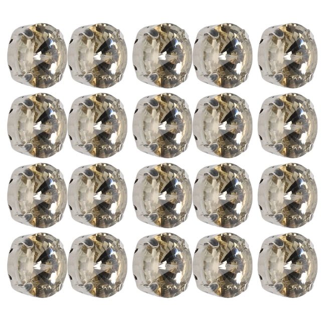 20 piezas DIY garra diamantes vestido de novia moda Retro artesanía vidrio ropa decoraciones 17mm marrón claro redondo cristal garra diamante
