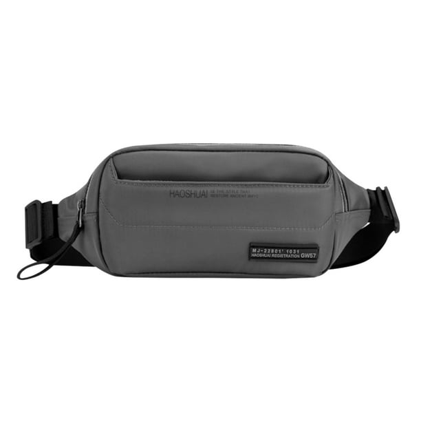 Inteprter Paquete de riñonera impermeable para exteriores con bolsillos con cremallera, bolsa cruzada, bolsa de teléfono de viaje deportiva Almacenamiento y organización del hogar Gris Inteprter HA003345-02