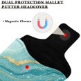 thumbnail image 3 of Haosy Teal Green Gold Marble Golf Mallet Putter Cover Strong Magnetic Leather Golf Club Headcover Closure, 3 of 7