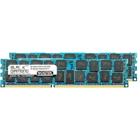 8GB 2X4GB Memory RAM for Dell PowerEdge M520 DDR3 ECC Registered RDIMM 240pin PC3-12800 1600MHz Black Diamond Memory Module Upgrade