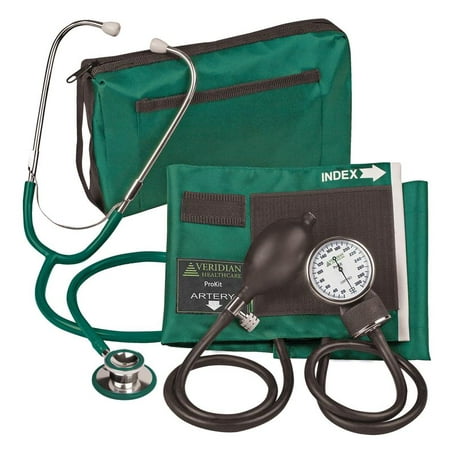 ProKit™ Aneroid Sphygmomanometer With Dual-Head Scope, Adult, Hunter Green
