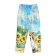 thumbnail image 3 of Lsque French Bulldog Sunflowers Bubbles Print Women's Pajama Pants, Lounge Pant - Comfortable Home Wear,Elastic Waistband, Stylish Design-Large, 3 of 9