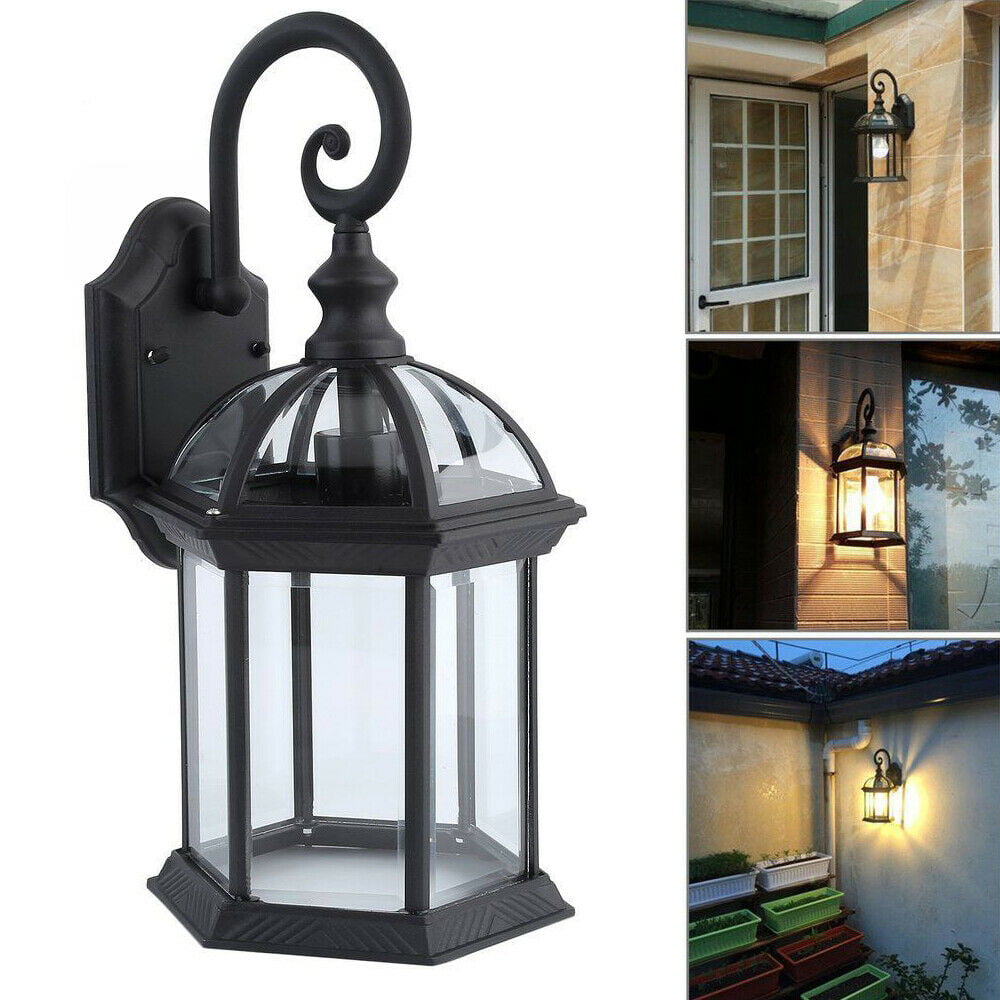 Details about   2pcs Retro Exterior Wall Light Fixture  Outdoor Lantern Sconce Porch Light Lamp 