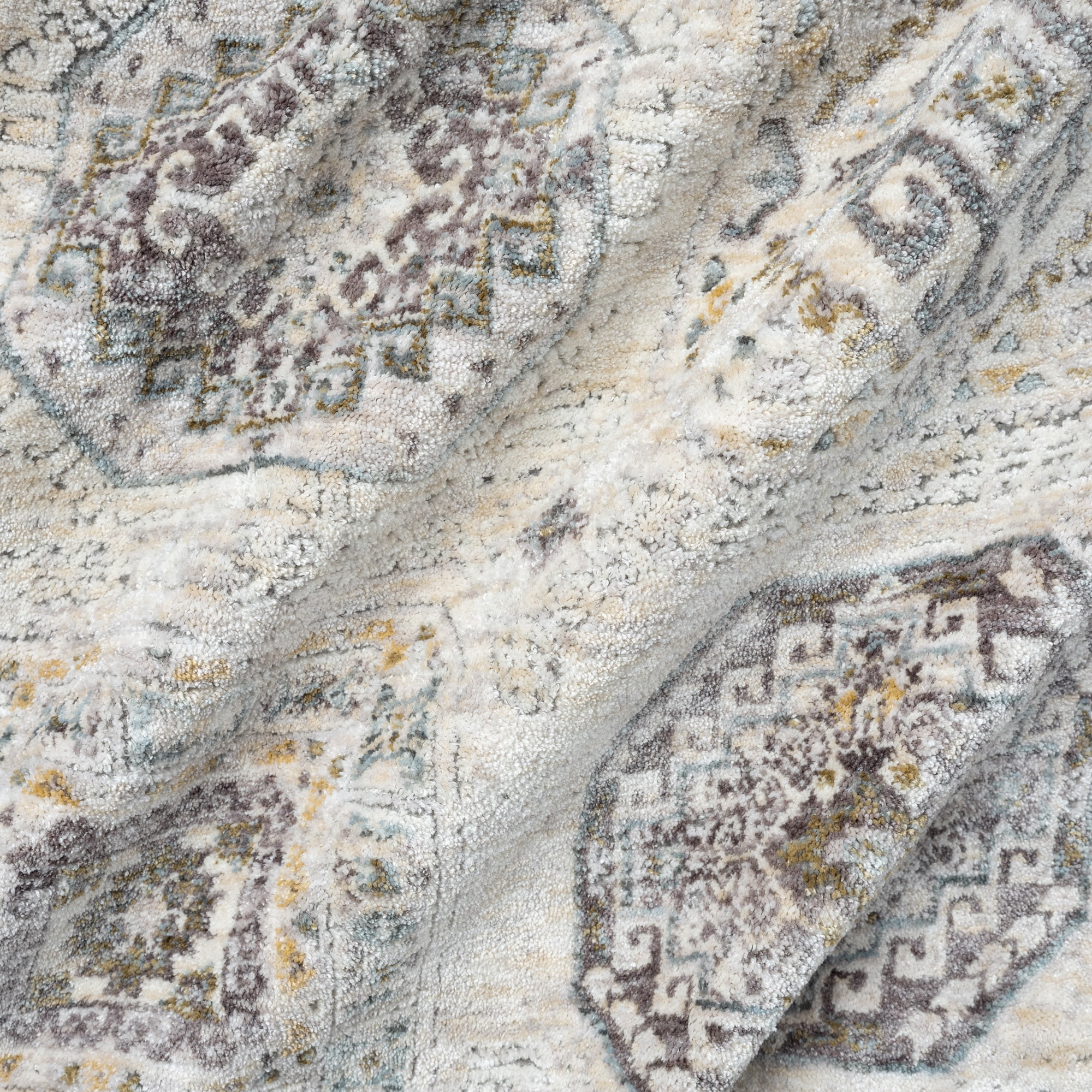 Harlow Hill Ivorelle 20" x 20" Light Gray / Ivory Medallion Polyester Adult Decorative Throw Pillow Cover