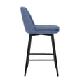 thumbnail image 6 of Hassch Swivel Barstools Set of 2, Upholstered Counter Height Armless Chairs with Curved Backrest and Sturdy Metal Legs for Kitchen Island, Home Bar, or Dining Room (Blue), 6 of 8