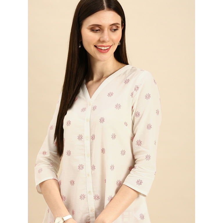 White kurtis cheap on myntra