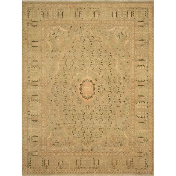 Wali Sveta Bone Grey/Green Rug, 8'11" x 11'7"