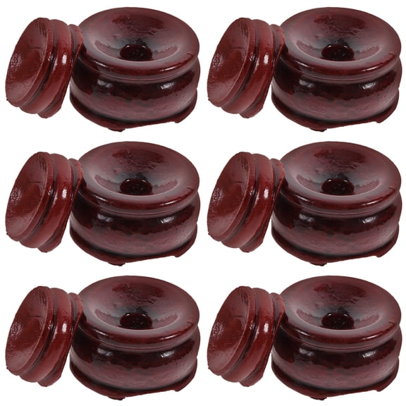 FENGGUIQU 20pcs Round Wooden Crystal Sphere Holders Display Stands, Secure Fixation 1.6x1.6x0.8in for Home Decoration