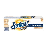 Sunkist Zero Sugar Orange Soda Pop, 12 fl oz, 12 Pack Cans