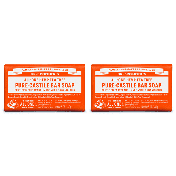 picture Dr Bronner Tea Tree Bar Soap pack of 2 dr bronner s tea tree bar soap