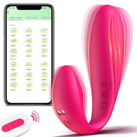 NCTTRP APP Remote Control Wearable Vibrating Pantie Massager with 10 Vibration Modes, Dual Motors, Pink