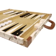 Middleton Games 18-inch Map Backgammon Set - Medium - White