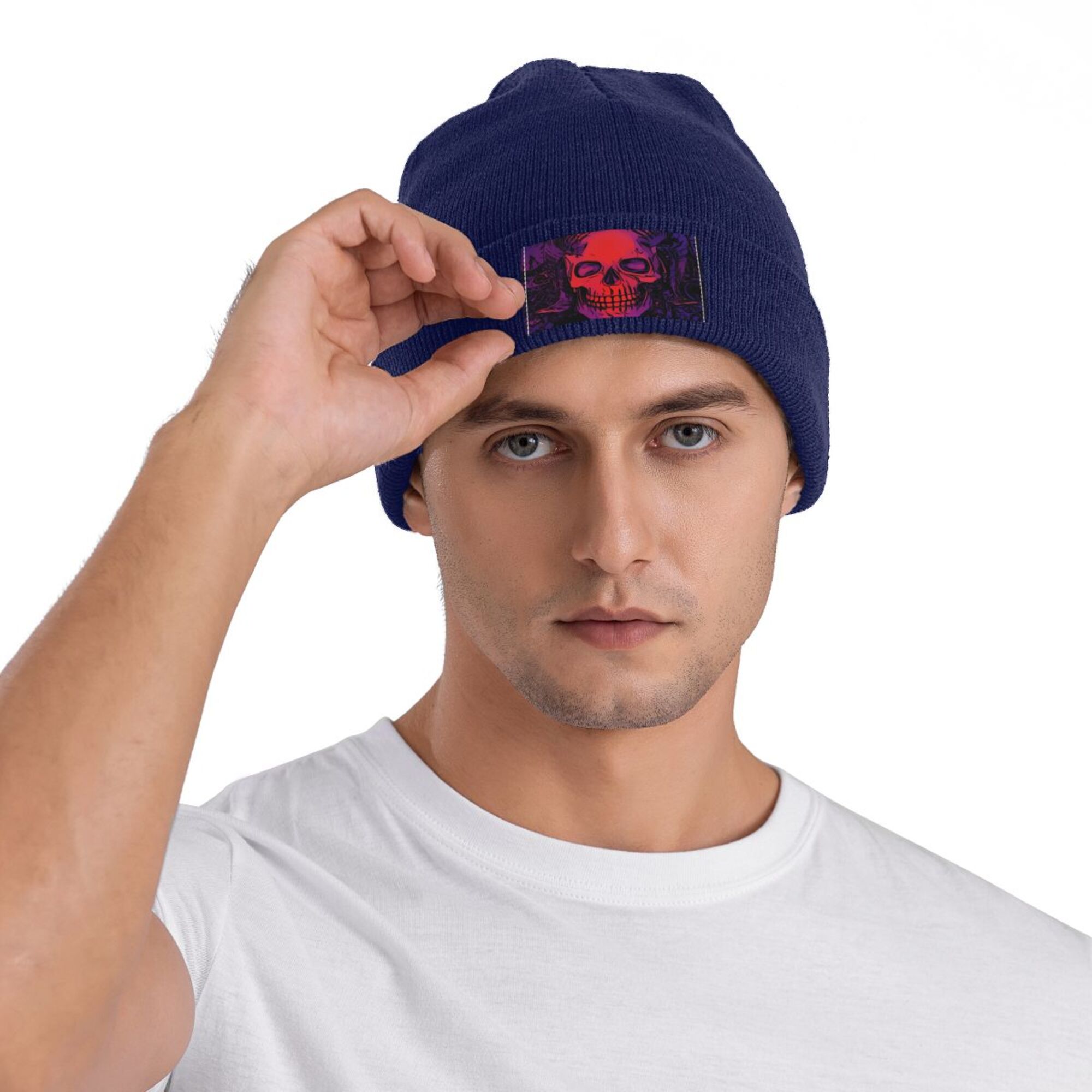 ZICANCN Knit Beanie Hat-Skull Purple Death Goth Winter Cap