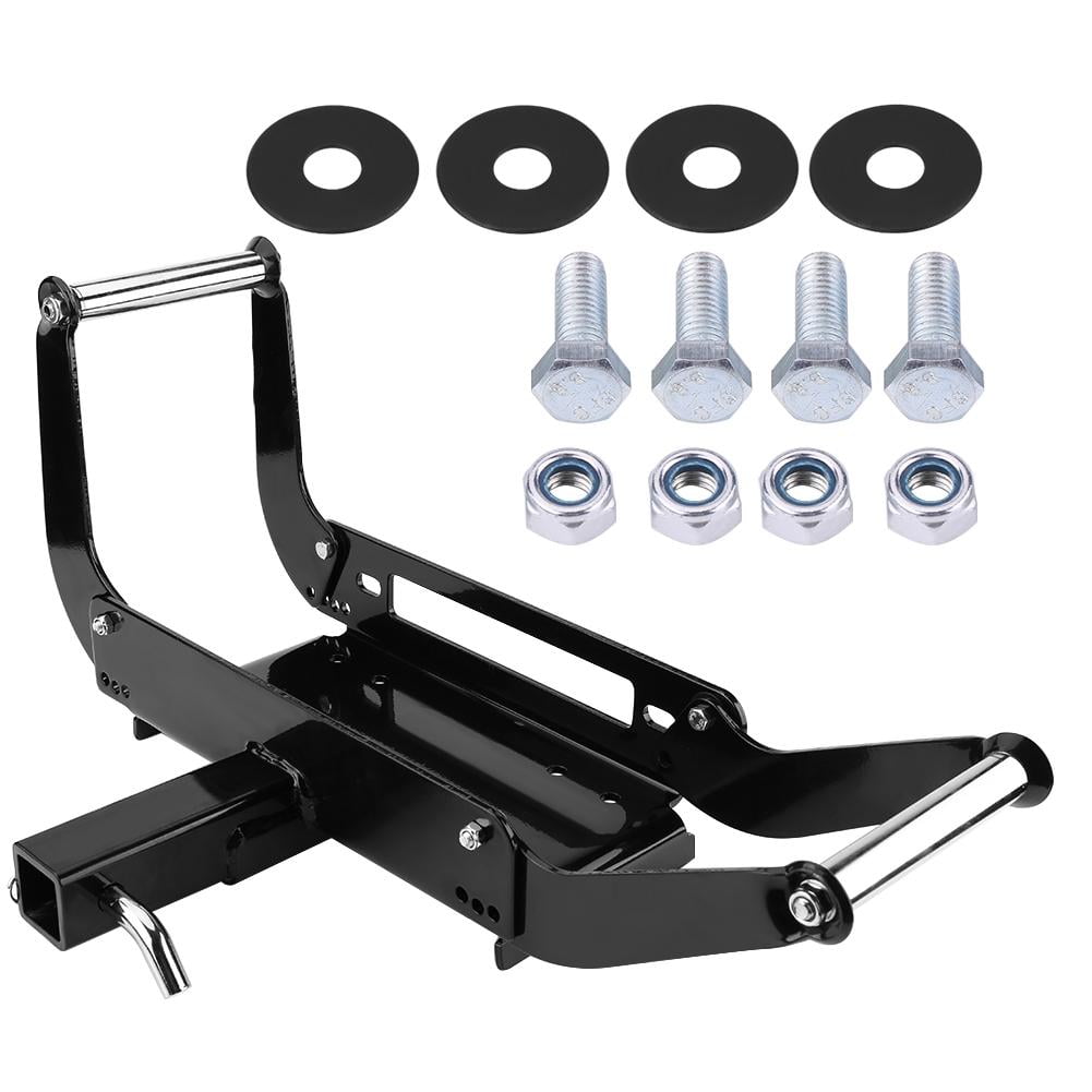 STEGODON Winch Mounting Plate Winch Cradle Mounting Bracket 8000lbs-13000lbs Capacity Foldable Bracket for Truck Trailer ATV 2 Hitch Receiver 4WD