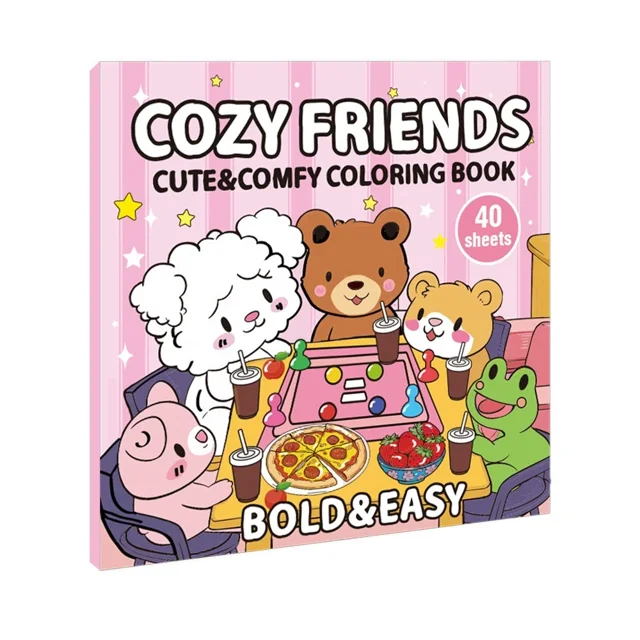 Libro para colorear para adultos y adolescentes, libro para colorear Doodle con adorables creaturas espeluznantes en momentos acogedores para regalo de relajación
