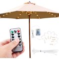 thumbnail image 1 of Cadenas de luz LED Luces de patio al aire libre 8 Modo de iluminación 104 luces LED con control remoto Iluminación exterior impermeable para sombrillas de patio Tiendas de campaña, blanco cálido, 1 of 2