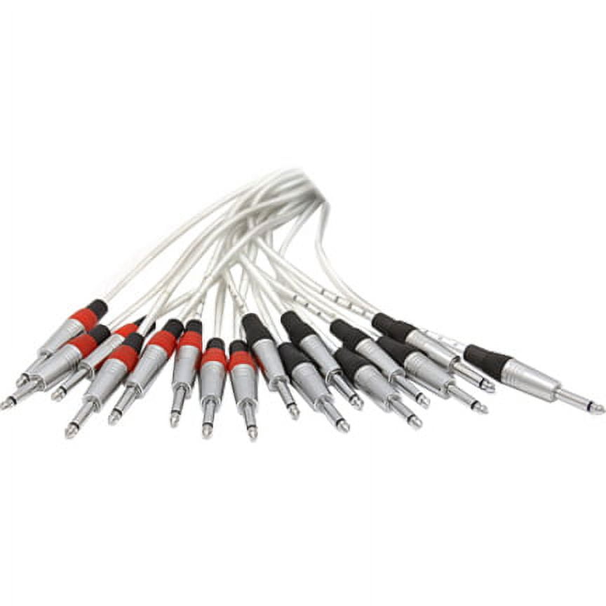 Seismic Audio 8 Channel 1/4" TRS  16 TS Insert Snake Audio Cable 15' - SAST-8-16-15