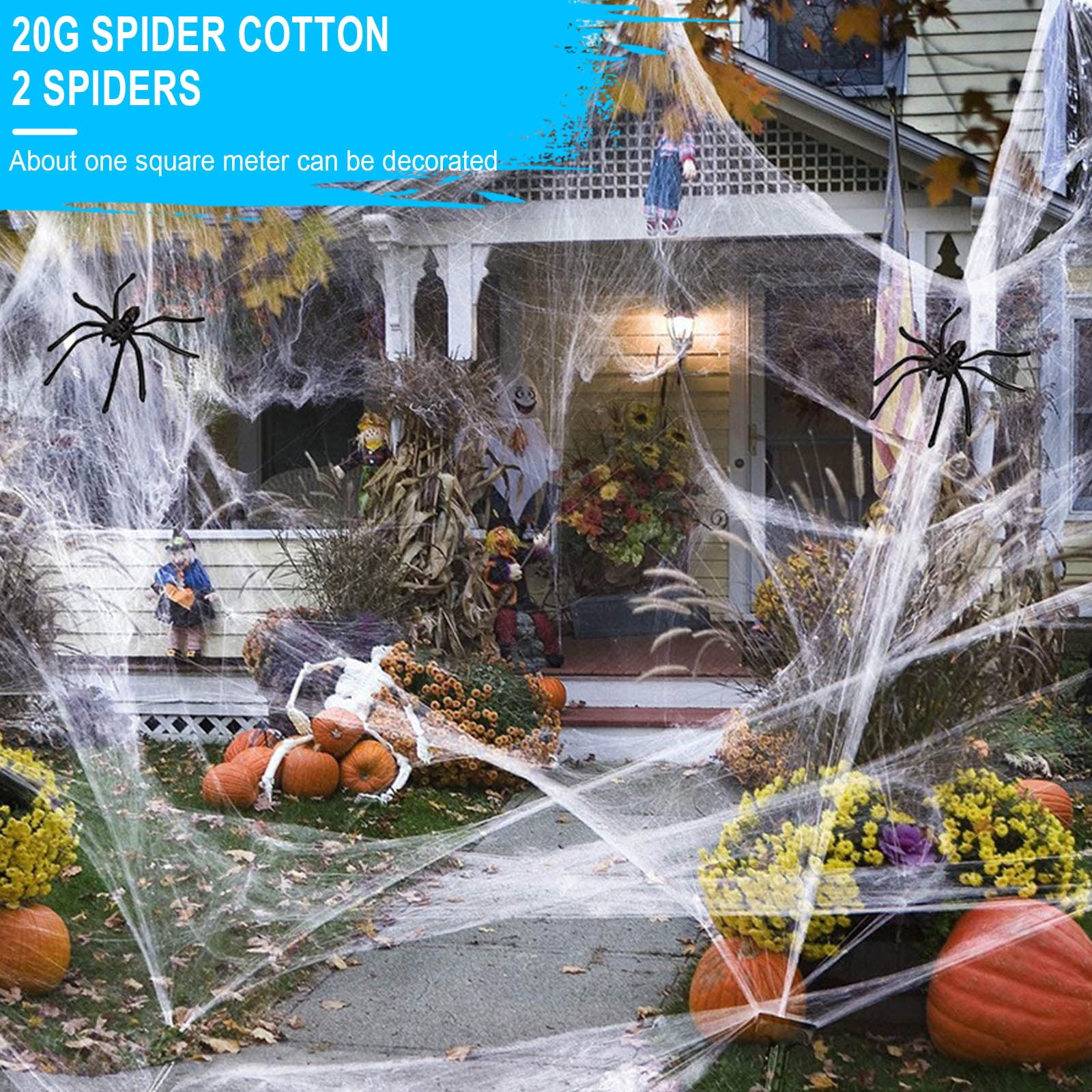 Pompotops 40 Inch Halloween Decoration Tablecloth Black Spider