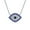 Clear, variant on Womens Turkish Blue Evil Eye Pendant Necklace with Pave CZ in Sterling Silver