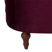 3 Piece La Rosa Chesterfield Tufted Velvet Sofa Set in Burgundy Red