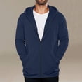 thumbnail image 6 of qafoshin Full-Zip Hoodies for Men Casual Trendy Solid Color Long Sleeve Loose Fit Fall Sweatshirt Jackets with Pockets, 6 of 7