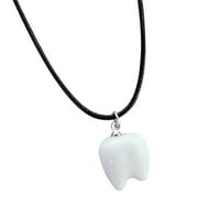 Coxeer Pendant Necklace Creative Tooth Decor Necklace Charm Necklace for Women