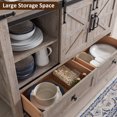 thumbnail image 2 of OKD Farmhouse Dresser Organizer with 2 Doors and 4 Drawers, Storage Chest of Drawers for Bedroom, Light Rustic Oak, 2 of 5