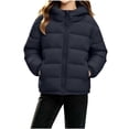 thumbnail image 2 of Xdegoge Girls Hooded Puffer Jacket Zip Up Quilted Winter Coat Long Sleeve Warm Thick Outerwear with Pockets Elastic Cuffs Casual Kids Cold Weather Snow Wear, 2 of 9