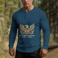 thumbnail image 4 of Usa 250th Anniversary Merchandise, 4th of July Shirts for Men Patriotic Long Sleeve Tops Eagle Print Shirt Button Up Henley Pullover, 4 of 8