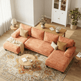 thumbnail image 5 of 112" U-Shaped Chenille Sectional Sofa with Double Chaise Loungers - Sectional Couches Modular Design for Living Rooms and Apartments - Brown, 5 of 7