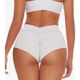 thumbnail image 5 of Women's High Waist Yoga Shorts with Scrunch Back - Butt Lifting Gym Shorts for Workout, Dance & Rave White M, 5 of 5
