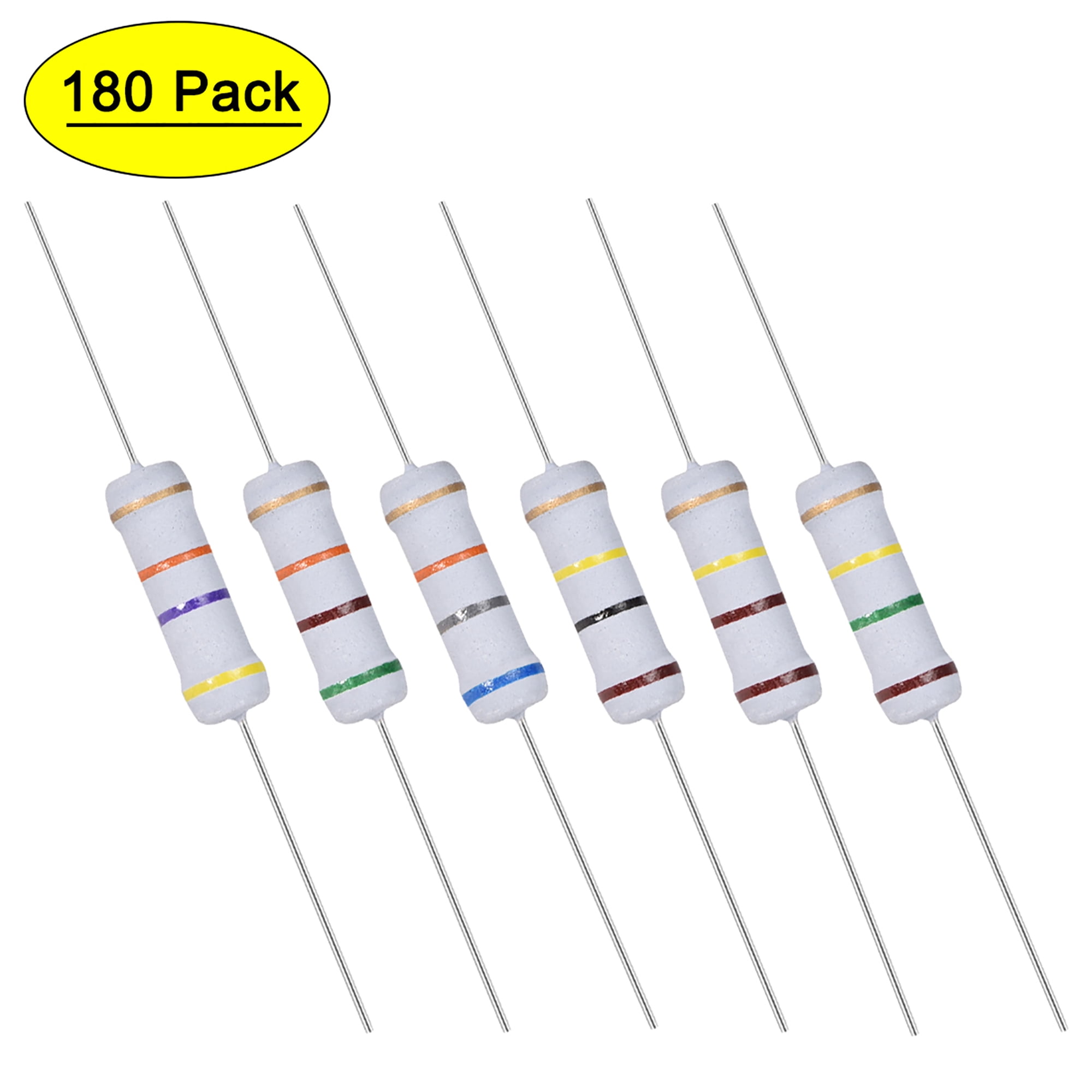 uxcell 30pcs Metal Film Resistors 120K Ohm 2W 1% Tolerances 5 Color Bands 