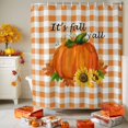 thumbnail image 3 of Thanksgiving Pumpkin Sunflower Shower Curtains for Bathroom, It's Fall Y'all Orange Plaid Waterproof Fabric Shower Curtain for Bathroom Bathtub Decoration, Machine Washable, 54x"78", 3 of 9