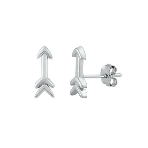 Arrow Stud Earrings, Sterling Silver 925, Charm Style Jewelry