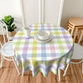 thumbnail image 6 of Easter Plaid Round Tablecloth 60 Inch,Spring Coloring Checkered Table Cloth,Wrinkle Stain Waterproof Holiday Table Covers,Rustic Rainbow Small Fabric Farmhouse Tablecloths for Party Picnic, 6 of 6