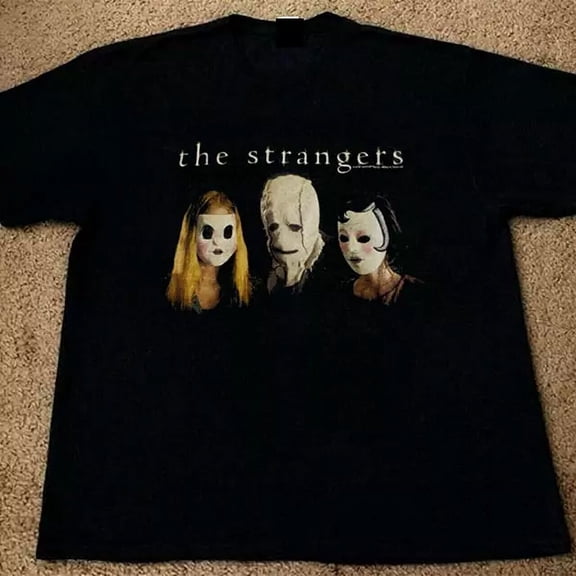 RETRO 2008 The Strangers movie T-shirt Black T-shirt