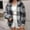 Dark Gray, variant on Women's Plaid Flannel Shacket - Plus Size Fleece Lined Hooded Coat, Long Sleeve Button-Down Shirt Jacket, Oversized Flannel Hoodie, Warm Winter Zip-Up Coat