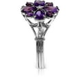 thumbnail image 2 of Galaxy Gold 14K White Gold 2.43 CT Natural Purple Amethyst Flower Ring - February Birthstone - Peace & Wisdom - Sizes 5.5 to 11 - Fine Jewelry for Women, 2 of 3