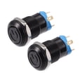 thumbnail image 1 of 2 uds 12mm 0,47 "interruptor de botón de bloqueo automático para coche interruptor de encendido/apagado Interior 12V 4 pines luz azul redonda, 1 of 1