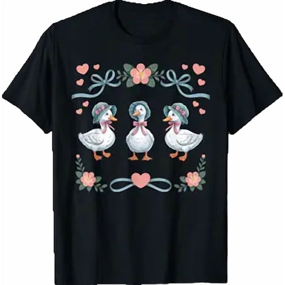 Goose Vintage 80's Blue Ribbon Retro 1980s Coquette Style T-Shirt