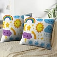 thumbnail image 3 of LALILO Throw Pillow Covers Sky White Moon Sun Emoji Cute Doodle Cushion Cover 18" x 18", 2 Pack, 3 of 6